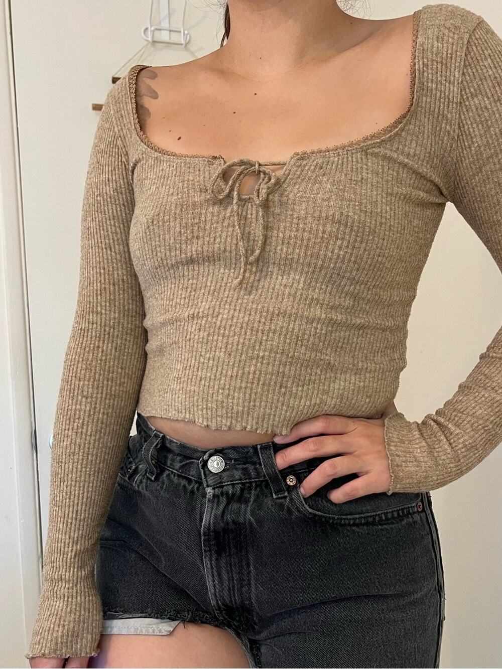 Tan Long Sleeve Top